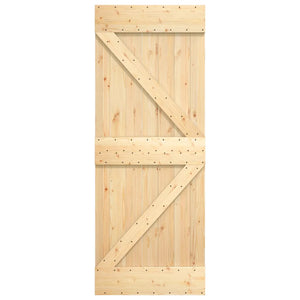 Porta Scorrevole con Set Hardware 85x210 cm Legno Massello Pino 3203137