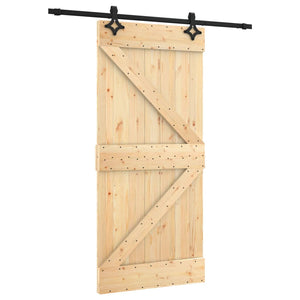 Porta Scorrevole con Set Hardware 95x210 cm Legno Massello Pino 3203138