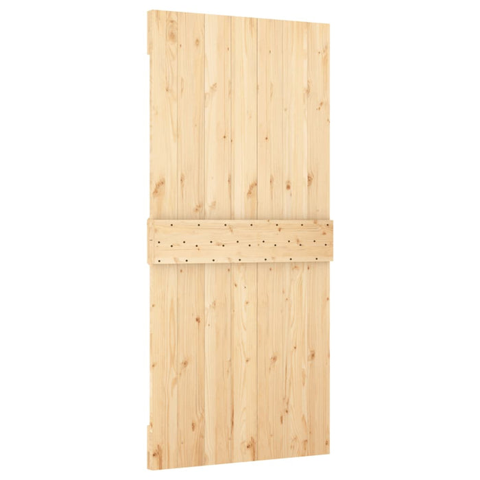 Porta Scorrevole con Set Hardware 95x210 cm Legno Massello Pino 3203138