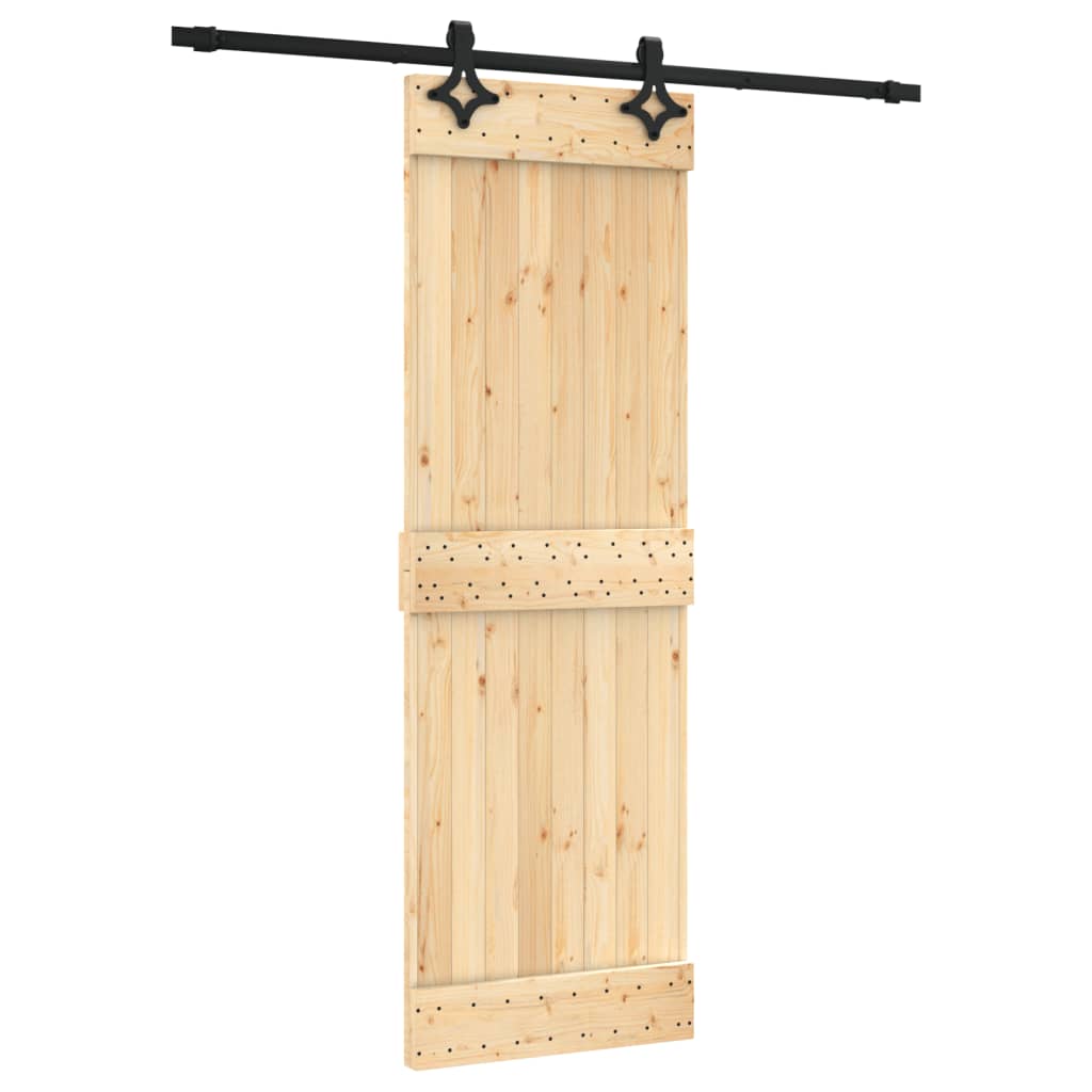 Porta Scorrevole con Set Hardware 70x210 cm Legno Massello Pino 3203139