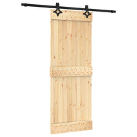 Porta Scorrevole con Set Hardware 80x210 cm Legno Massello Pino 3203140