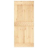 Porta Scorrevole con Set Hardware 90x210 cm Legno Massello Pino 3203142