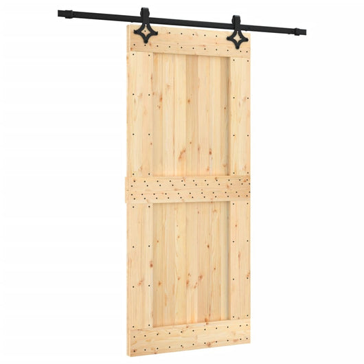 Porta Scorrevole con Set Hardware 90x210 cm Legno Massello Pinocod mxl 70173