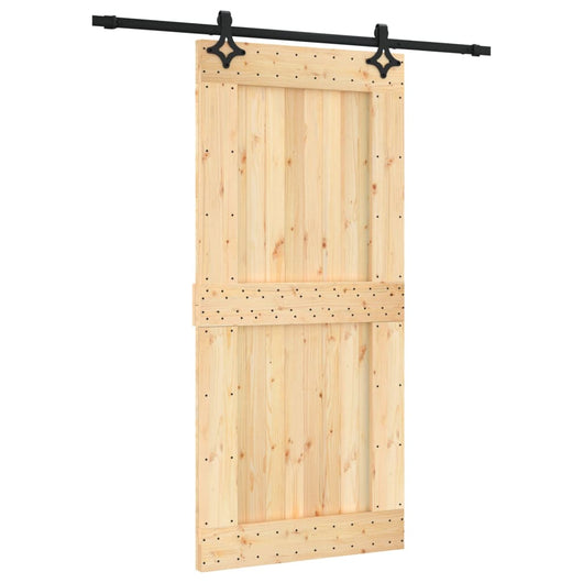 Porta Scorrevole con Set Hardware 95x210 cm Legno Massello Pino 3203149