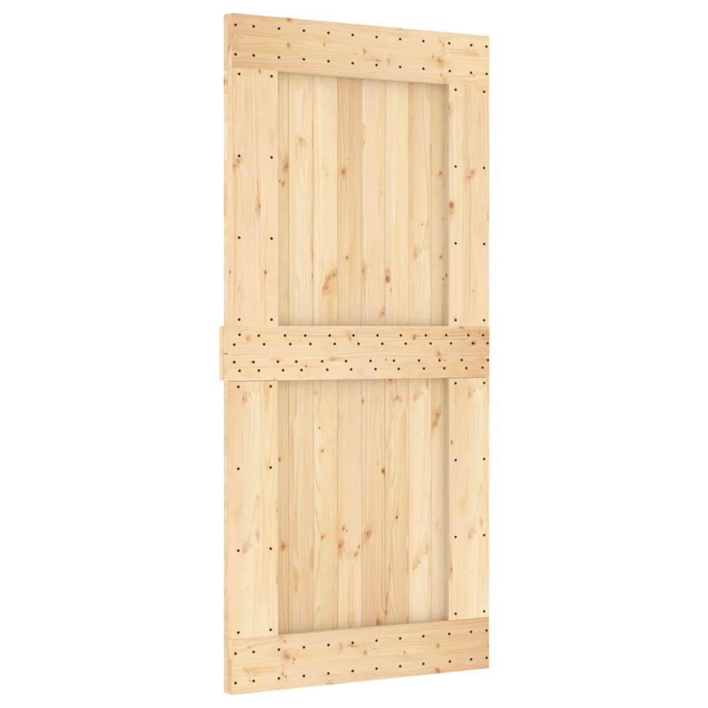 Porta Scorrevole con Set Hardware 95x210 cm Legno Massello Pino 3203149