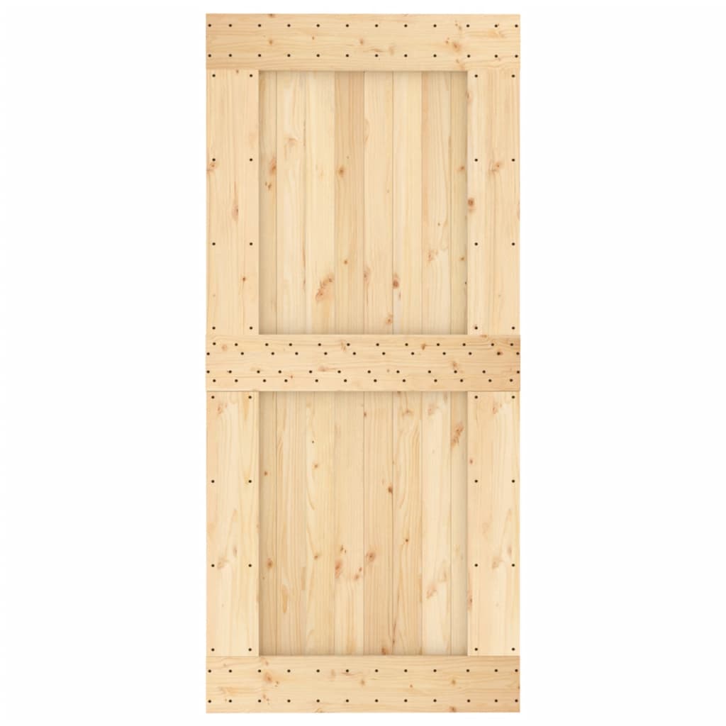 Porta Scorrevole con Set Hardware 95x210 cm Legno Massello Pino 3203149
