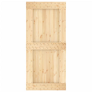 Porta Scorrevole con Set Hardware 95x210 cm Legno Massello Pino 3203149