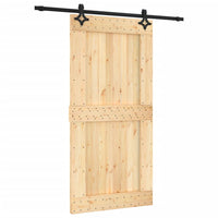 Porta Scorrevole con Set Hardware 100x210cm Legno Massello Pino 3203150