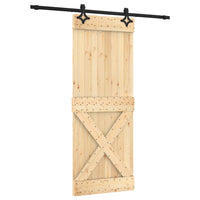 Porta Scorrevole con Set Hardware 80x210 cm Legno Massello Pino