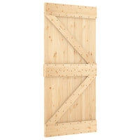 Porta Scorrevole con Set Hardware 90x210 cm Legno Massello Pino 3203160