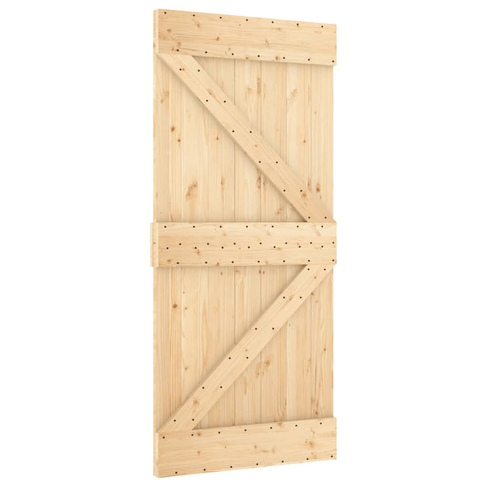 Porta Scorrevole con Set Hardware 90x210 cm Legno Massello Pino 3203160