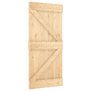 Porta Scorrevole con Set Hardware 90x210 cm Legno Massello Pinocod mxl 69654