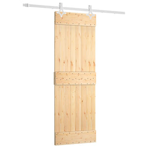 Porta Scorrevole con Set Hardware 70x210 cm Legno Massello Pinocod mxl 94195