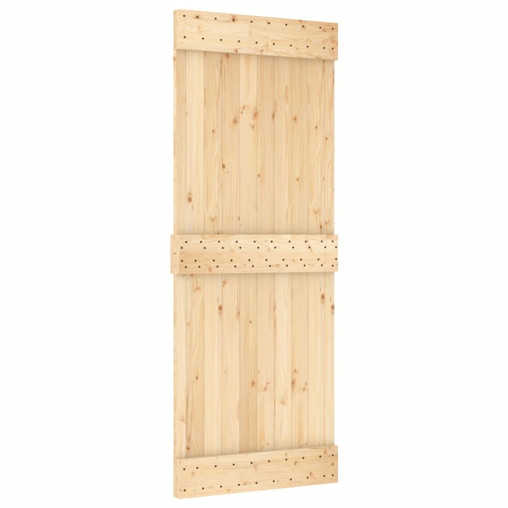 Porta Scorrevole con Set Hardware 80x210 cm Legno Massello Pino 3203162