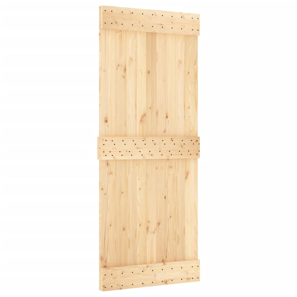 Porta Scorrevole con Set Hardware 85x210 cm Legno Massello Pinocod mxl 94196