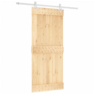 Porta Scorrevole con Set Hardware 90x210 cm Legno Massello Pinocod mxl 118129