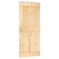 Porta Scorrevole con Set Hardware 90x210 cm Legno Massello Pino 3203164