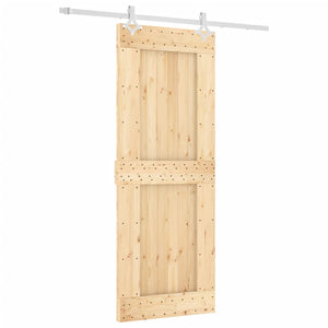Porta Scorrevole con Set Hardware 80x210 cm Legno Massello Pinocod mxl 118130