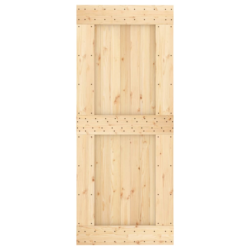 Porta Scorrevole con Set Hardware 85x210 cm Legno Massello Pino 3203167