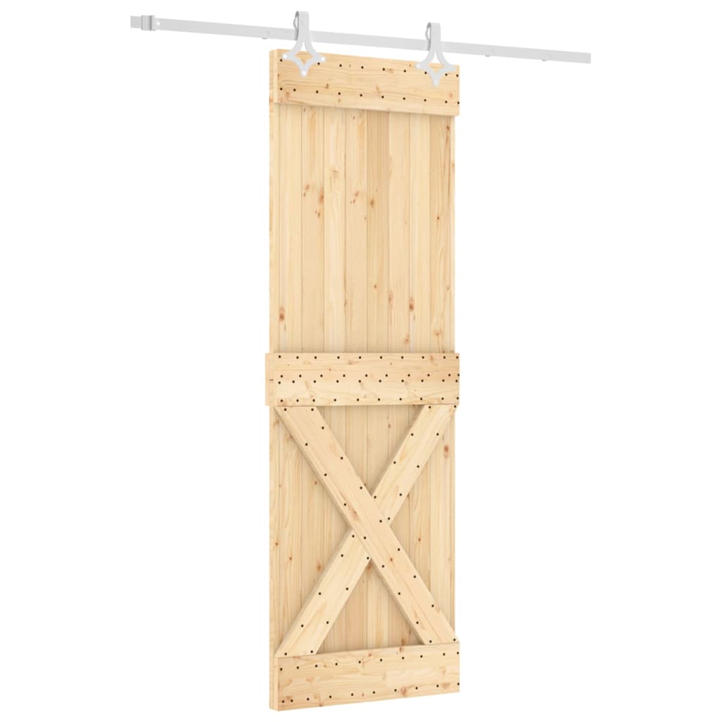Porta Scorrevole con Set Hardware 70x210 cm Legno Massello Pinocod mxl 70177