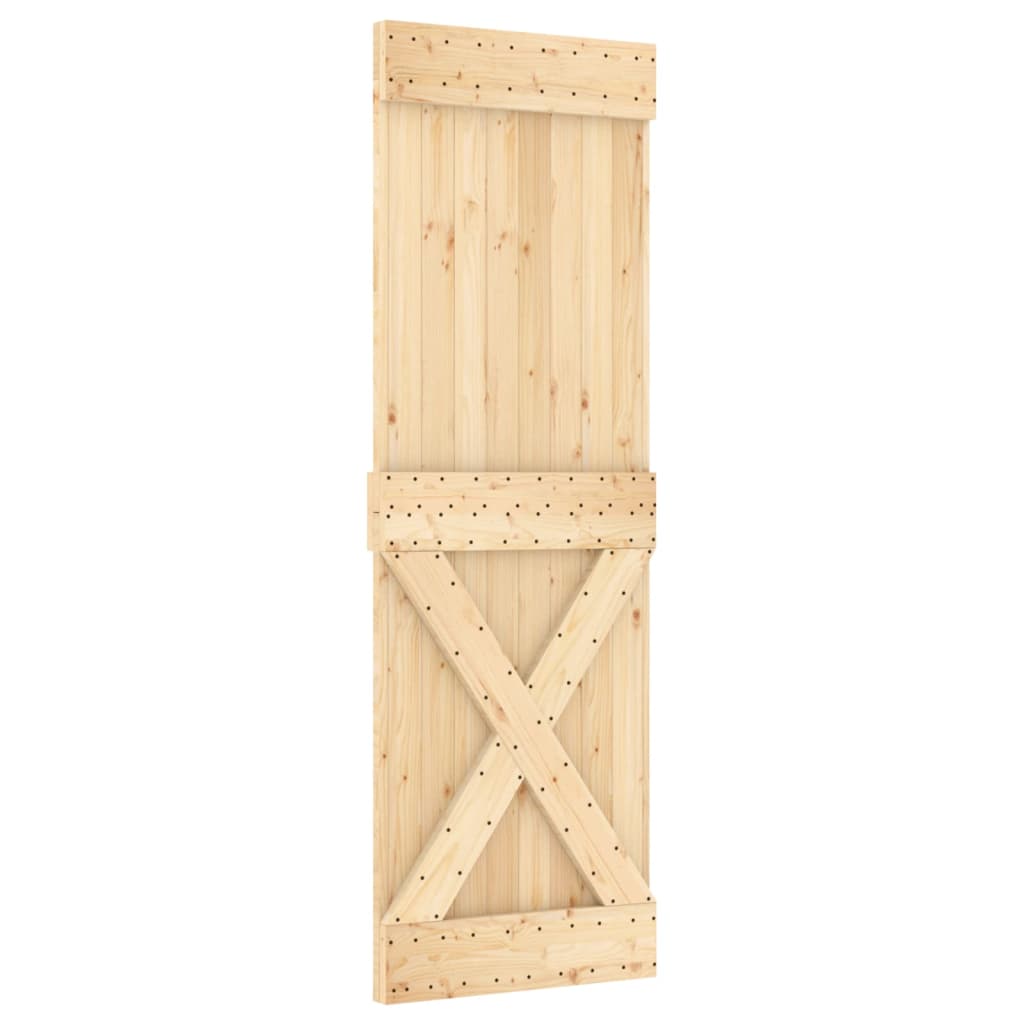 Porta Scorrevole con Set Hardware 70x210 cm Legno Massello Pinocod mxl 70177