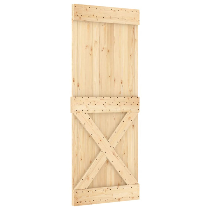 Porta Scorrevole con Set Hardware 80x210 cm Legno Massello Pinocod mxl 118131