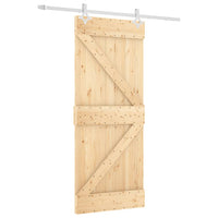 Porta Scorrevole con Set Hardware 85x210 cm Legno Massello Pinocod mxl 70178