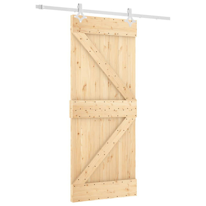 Porta Scorrevole con Set Hardware 85x210 cm Legno Massello Pinocod mxl 70178
