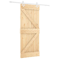 Porta Scorrevole con Set Hardware 80x210 cm Legno Massello Pinocod mxl 69656