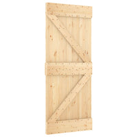 Porta Scorrevole con Set Hardware 80x210 cm Legno Massello Pino 3203176