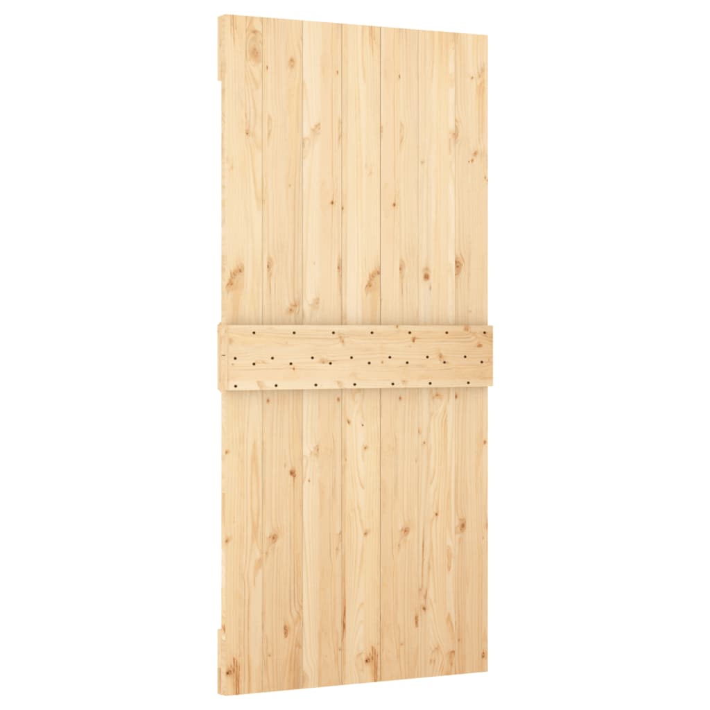 Porta Scorrevole con Set Hardware 100x210cm Legno Massello Pino