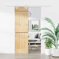 Porta Scorrevole con Set Hardware 70x210 cm Legno Massello Pinocod mxl 118133