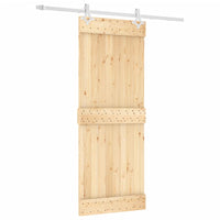 Porta Scorrevole con Set Hardware 80x210 cm Legno Massello Pinocod mxl 94199