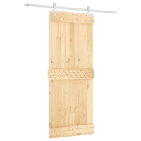 Porta Scorrevole con Set Hardware 85x210 cm Legno Massello Pino 3203181