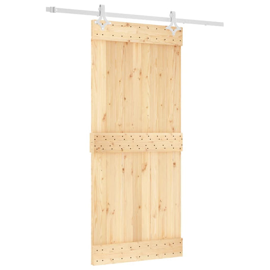 Porta Scorrevole con Set Hardware 90x210 cm Legno Massello Pinocod mxl 94200
