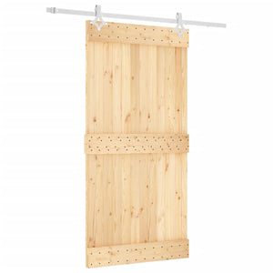 Porta Scorrevole con Set Hardware 100x210cm Legno Massello Pino 3203184