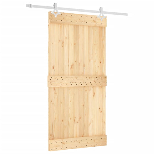 Porta Scorrevole con Set Hardware 100x210cm Legno Massello Pino 3203184