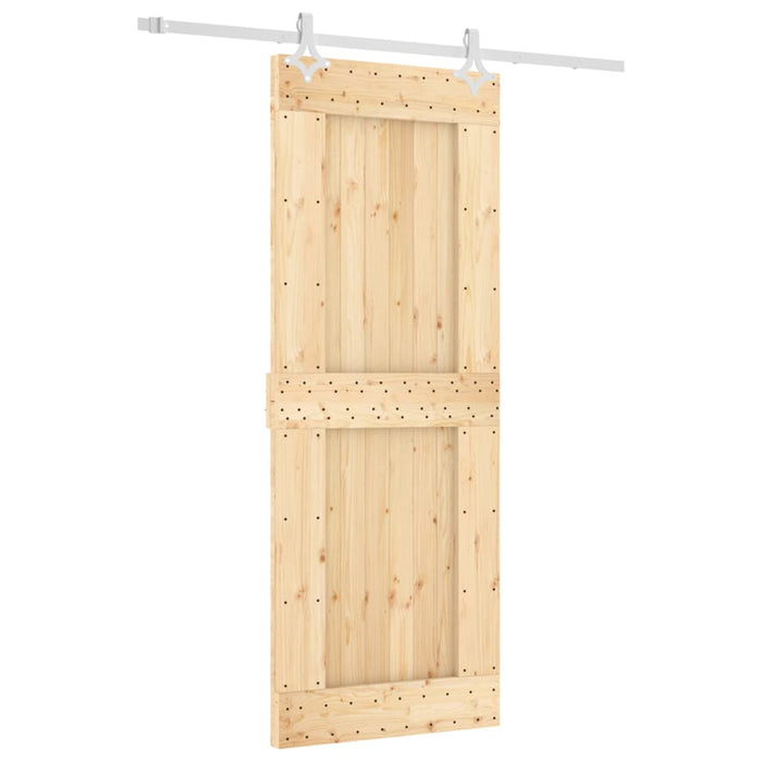 Porta Scorrevole con Set Hardware 80x210 cm Legno Massello Pino 3203186