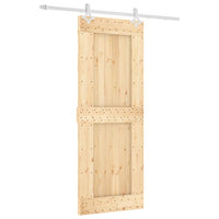 Porta Scorrevole con Set Hardware 80x210 cm Legno Massello Pino