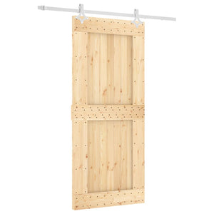Porta Scorrevole con Set Hardware 90x210 cm Legno Massello Pinocod mxl 70181