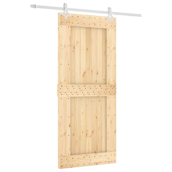 Porta Scorrevole con Set Hardware 90x210 cm Legno Massello Pinocod mxl 70181