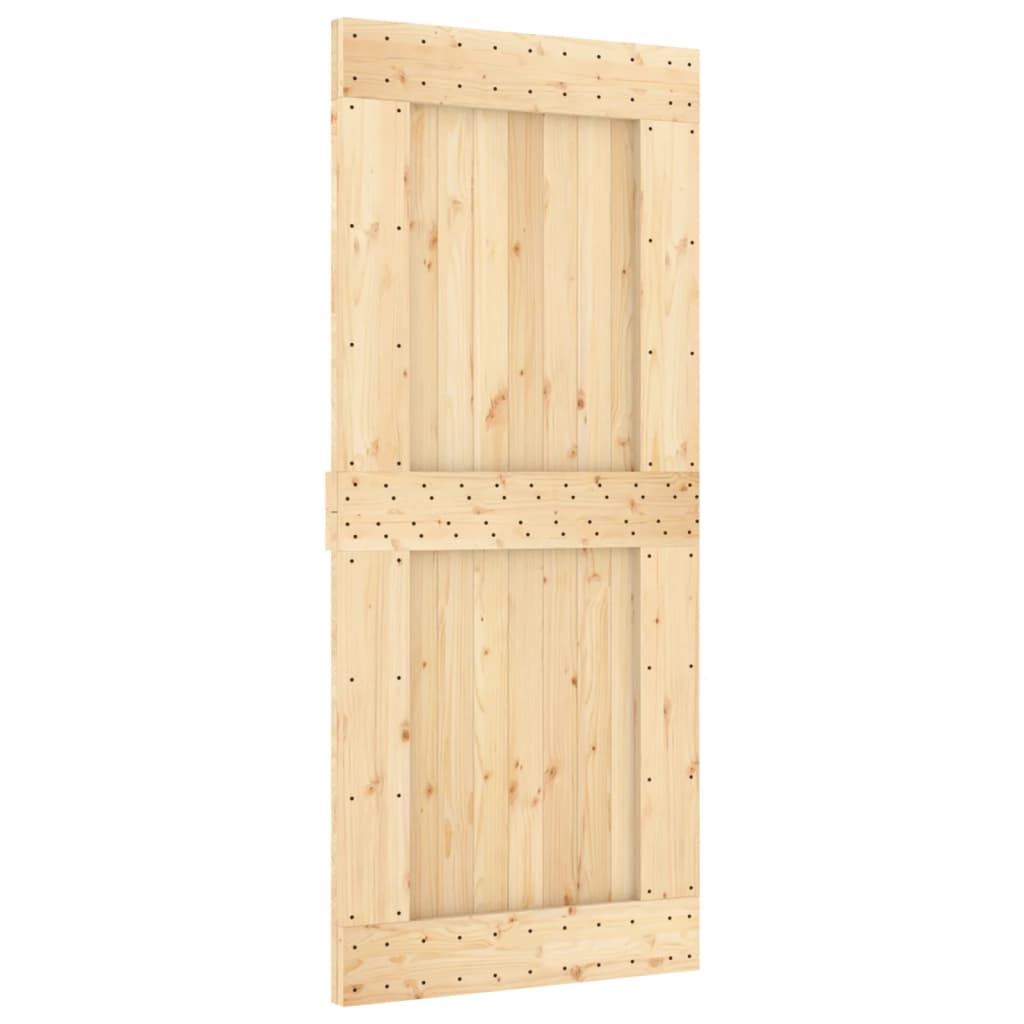 Porta Scorrevole con Set Hardware 90x210 cm Legno Massello Pino 3203188