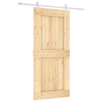 Porta Scorrevole con Set Hardware 95x210 cm Legno Massello Pino 3203189