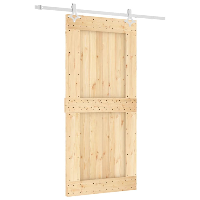 Porta Scorrevole con Set Hardware 95x210 cm Legno Massello Pino 3203189