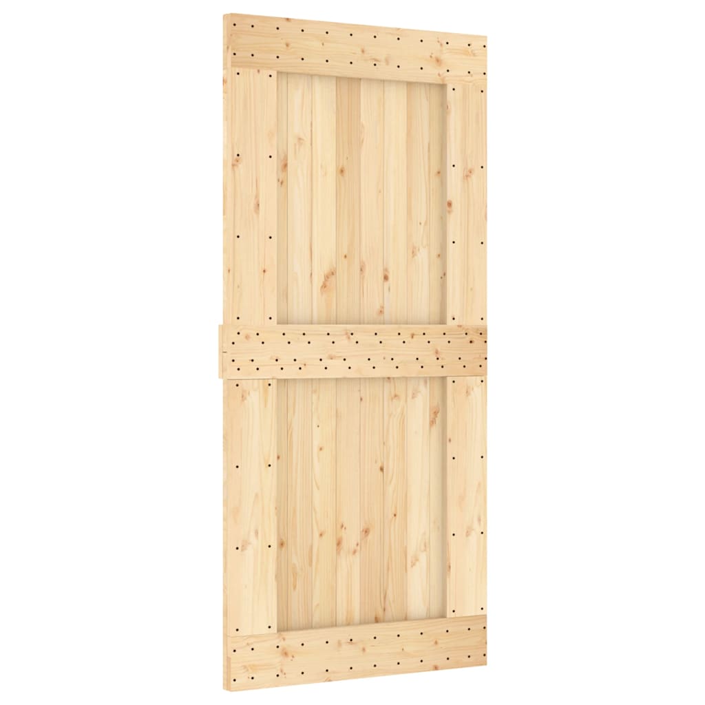 Porta Scorrevole con Set Hardware 95x210 cm Legno Massello Pinocod mxl 94201