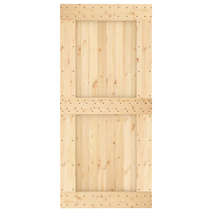 Porta Scorrevole con Set Hardware 95x210 cm Legno Massello Pino 3203189