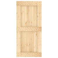 Porta Scorrevole con Set Hardware 95x210 cm Legno Massello Pino 3203189