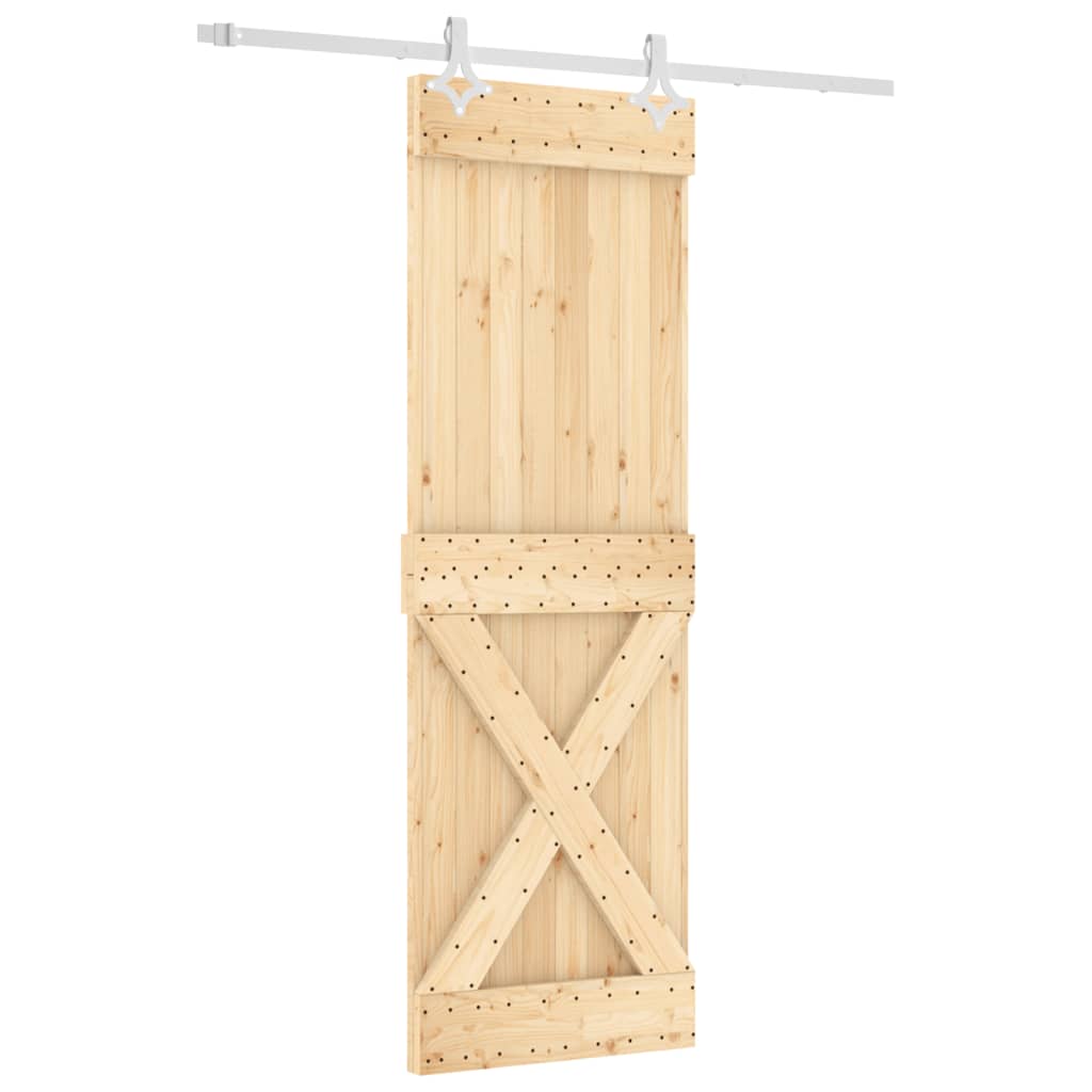 Porta Scorrevole con Set Hardware 70x210 cm Legno Massello Pinocod mxl 118136