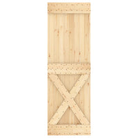 Porta Scorrevole con Set Hardware 70x210 cm Legno Massello Pino 3203191