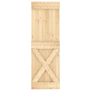 Porta Scorrevole con Set Hardware 70x210 cm Legno Massello Pino 3203191